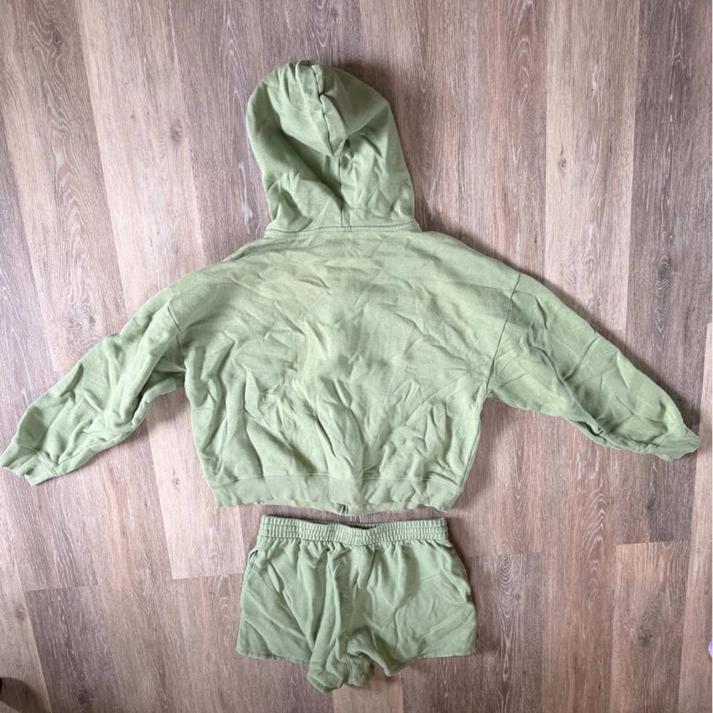 PINK Victoria's Secret Green Hoodie and Shorts Set